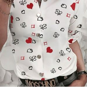 Party casual Chic Rose B button down half sleeve